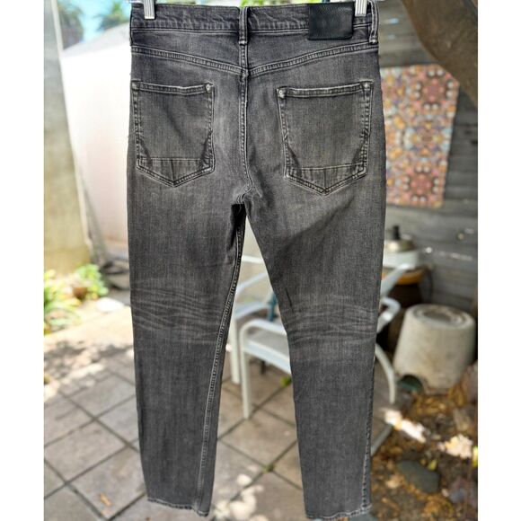 AllSaints Distressed Graine Reed Grey Black Slim Cotton Jeans Size 30 - Picture 13 of 13